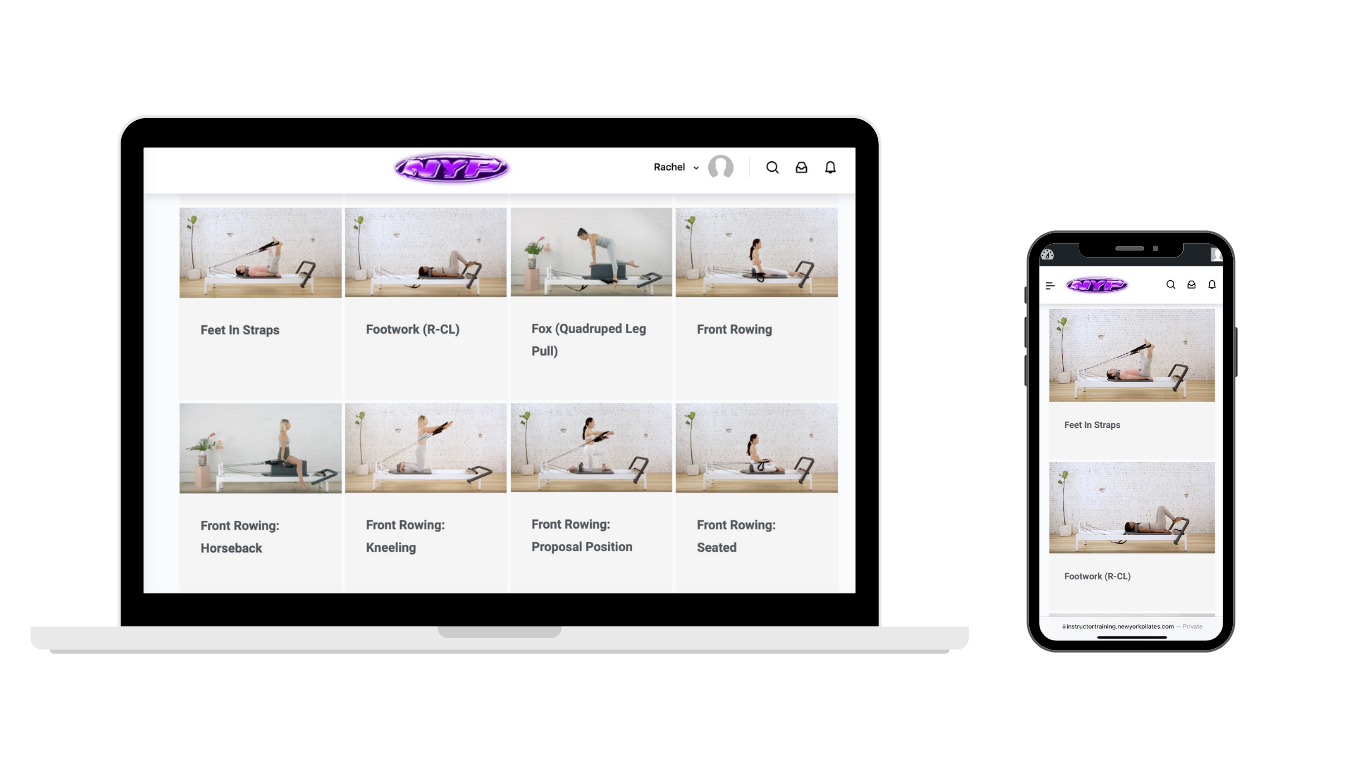 Students of the Elite Online Reformer Certification have access to on-demand training videos.