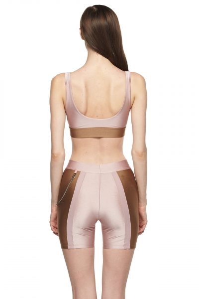 Rose Sable Sports Bra with Low Back and Corset - New York Pilates