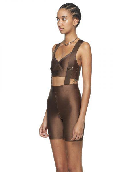 Chocolate Shorts with Suspenders - New York Pilates