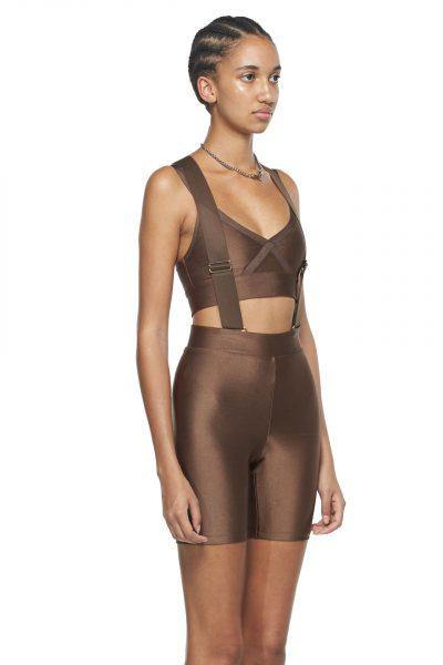 Chocolate Shorts with Suspenders - New York Pilates