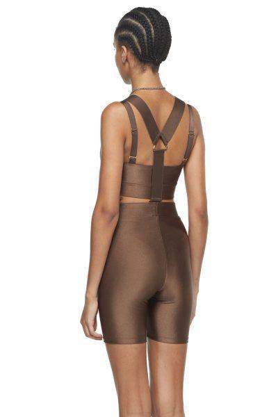 Chocolate Shorts with Suspenders - New York Pilates
