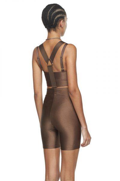 Chocolate Shorts with Suspenders - New York Pilates