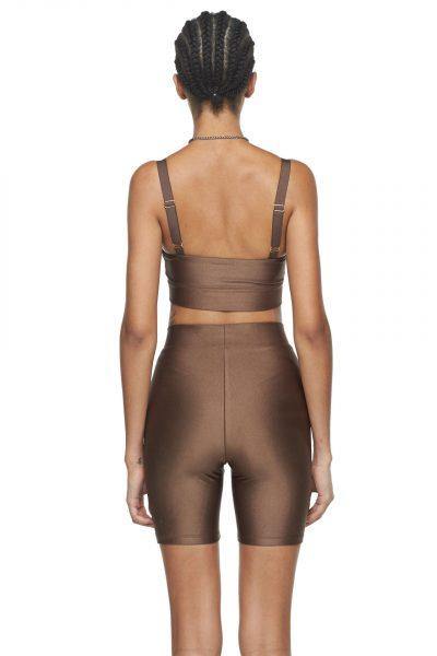 Chocolate Criss Cross Sports Bra - New York Pilates