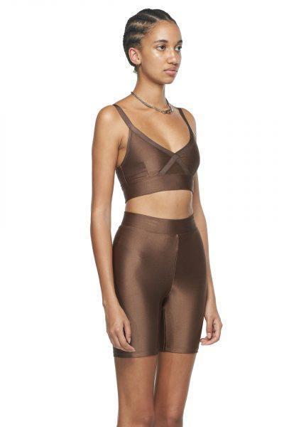 Chocolate Criss Cross Sports Bra - New York Pilates