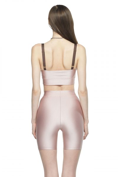Rose Chocolate Criss Cross Sports Bra - New York Pilates