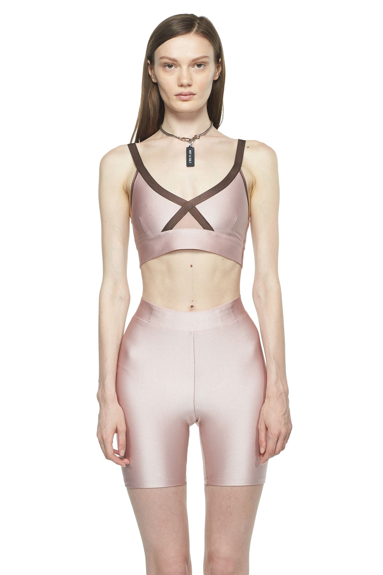 Rose Chocolate Criss Cross Sports Bra - New York Pilates