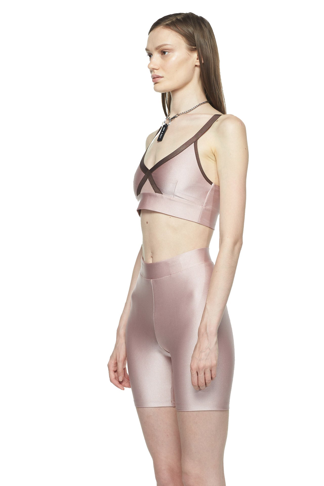 Rose Chocolate Criss Cross Sports Bra - New York Pilates