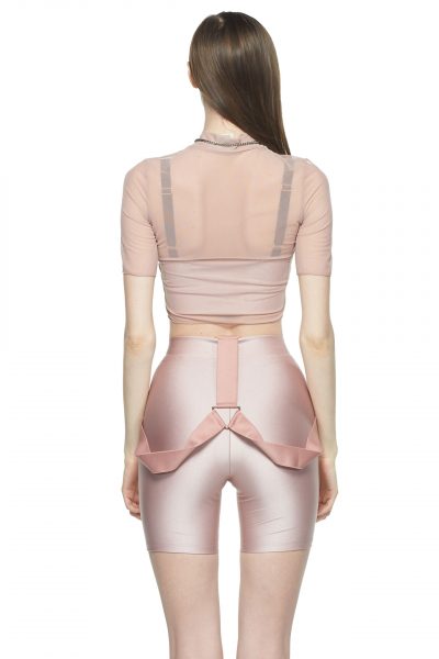 Rose Cropped Fitted Mesh Top - New York Pilates