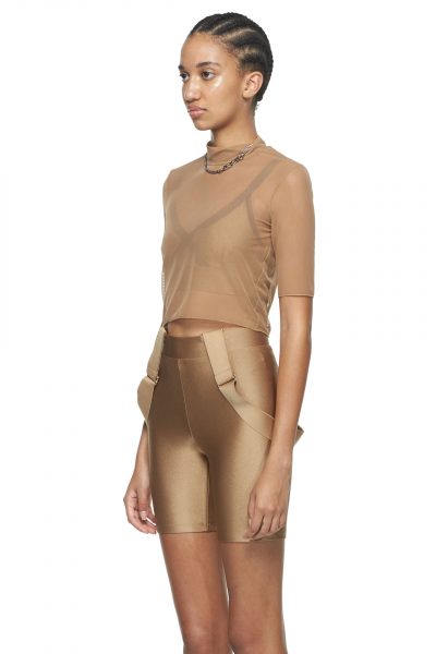 Sable Cropped Fitted Mesh Top - New York Pilates