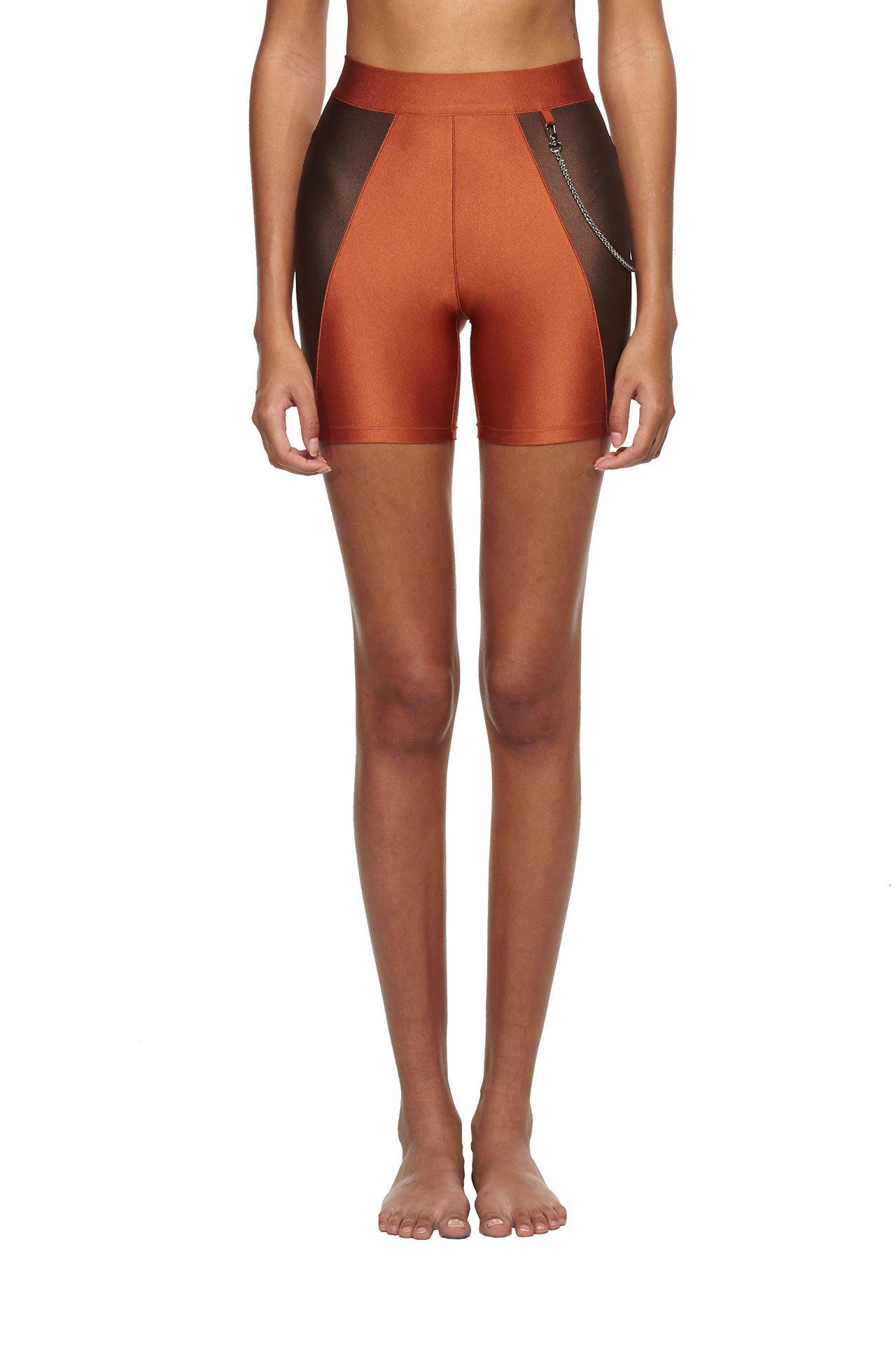 Copper Chocolate High Waisted Shorts - New York Pilates