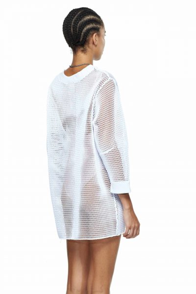 White Long Mesh Sweatshirt - New York Pilates