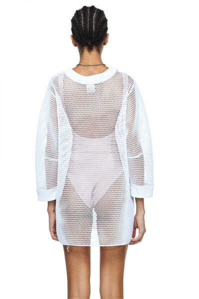 White Long Mesh Sweatshirt - New York Pilates