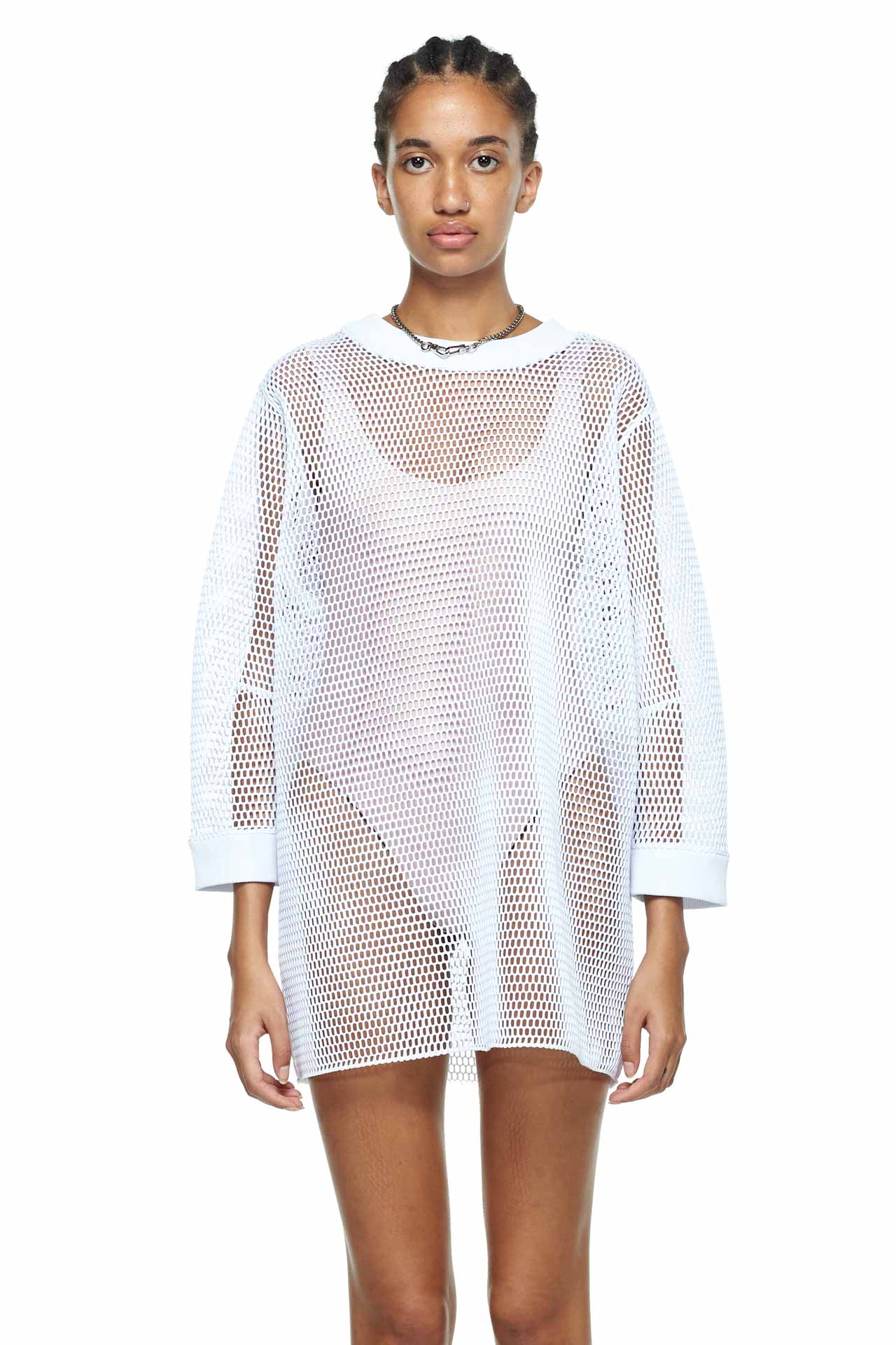 White Long Mesh Sweatshirt - New York Pilates