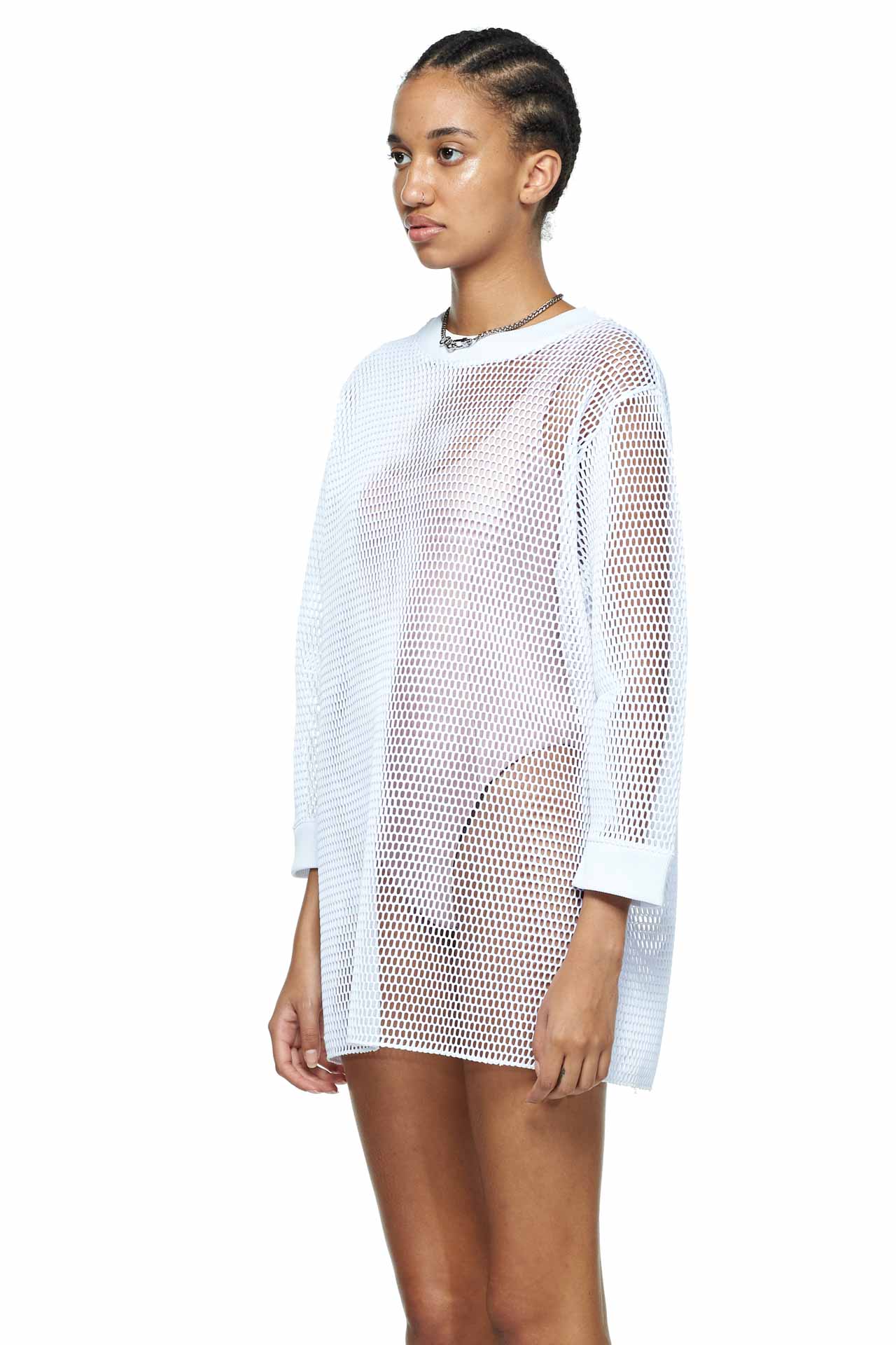 White Long Mesh Sweatshirt - New York Pilates