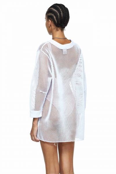 White Long Mesh Sweatshirt - New York Pilates