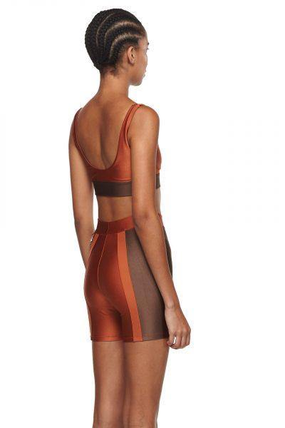 Copper Chocolate Sports Bra with Low Back and Corset - New York Pilates