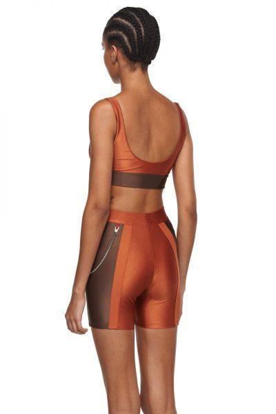 Copper Chocolate Sports Bra with Low Back and Corset - New York Pilates