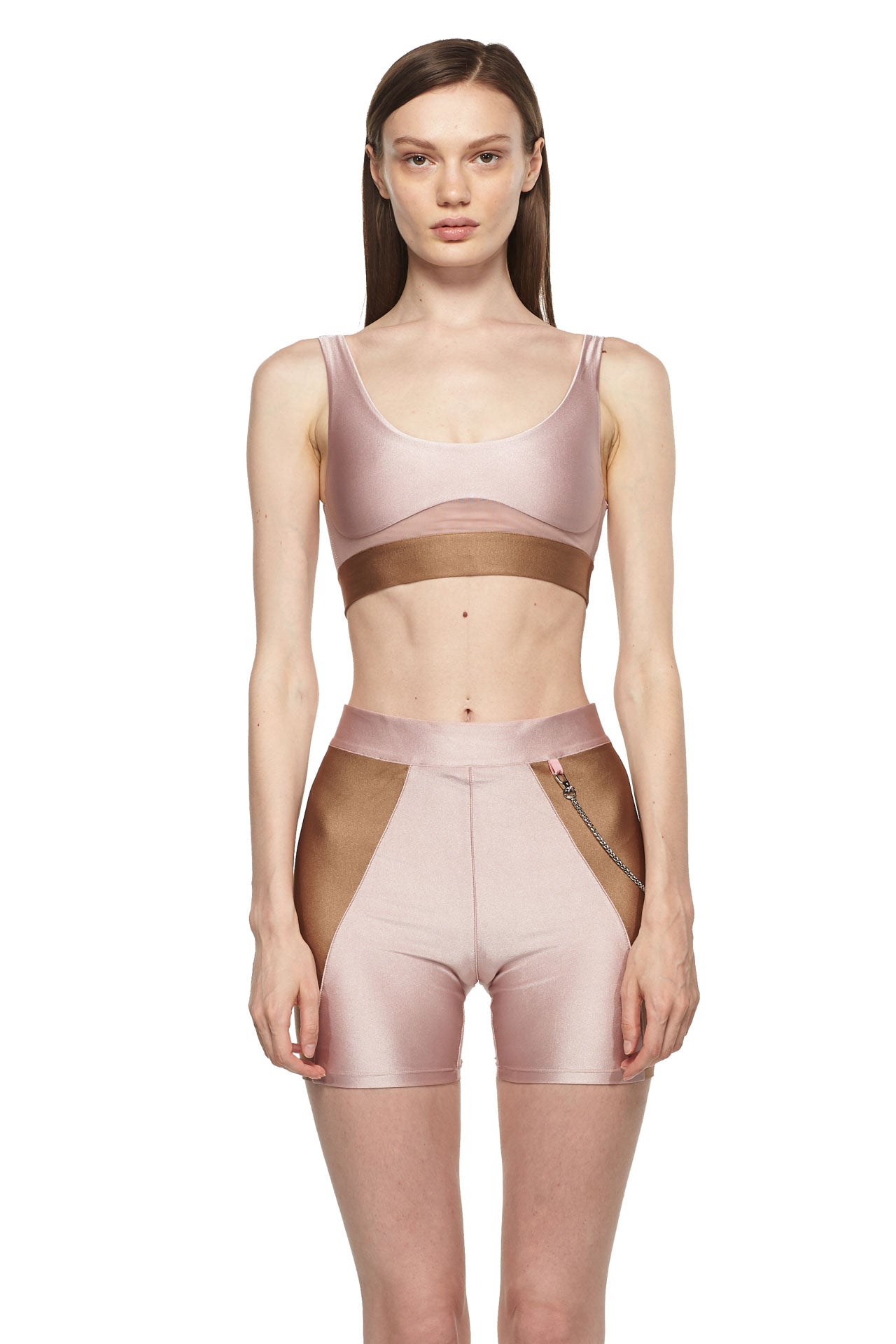 Rose Sable Sports Bra with Low Back and Corset - New York Pilates