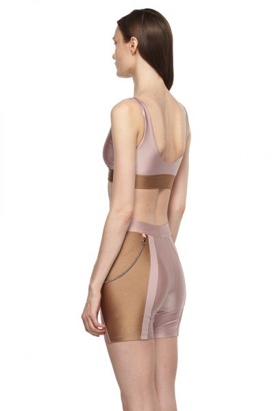 Rose Sable Sports Bra with Low Back and Corset - New York Pilates