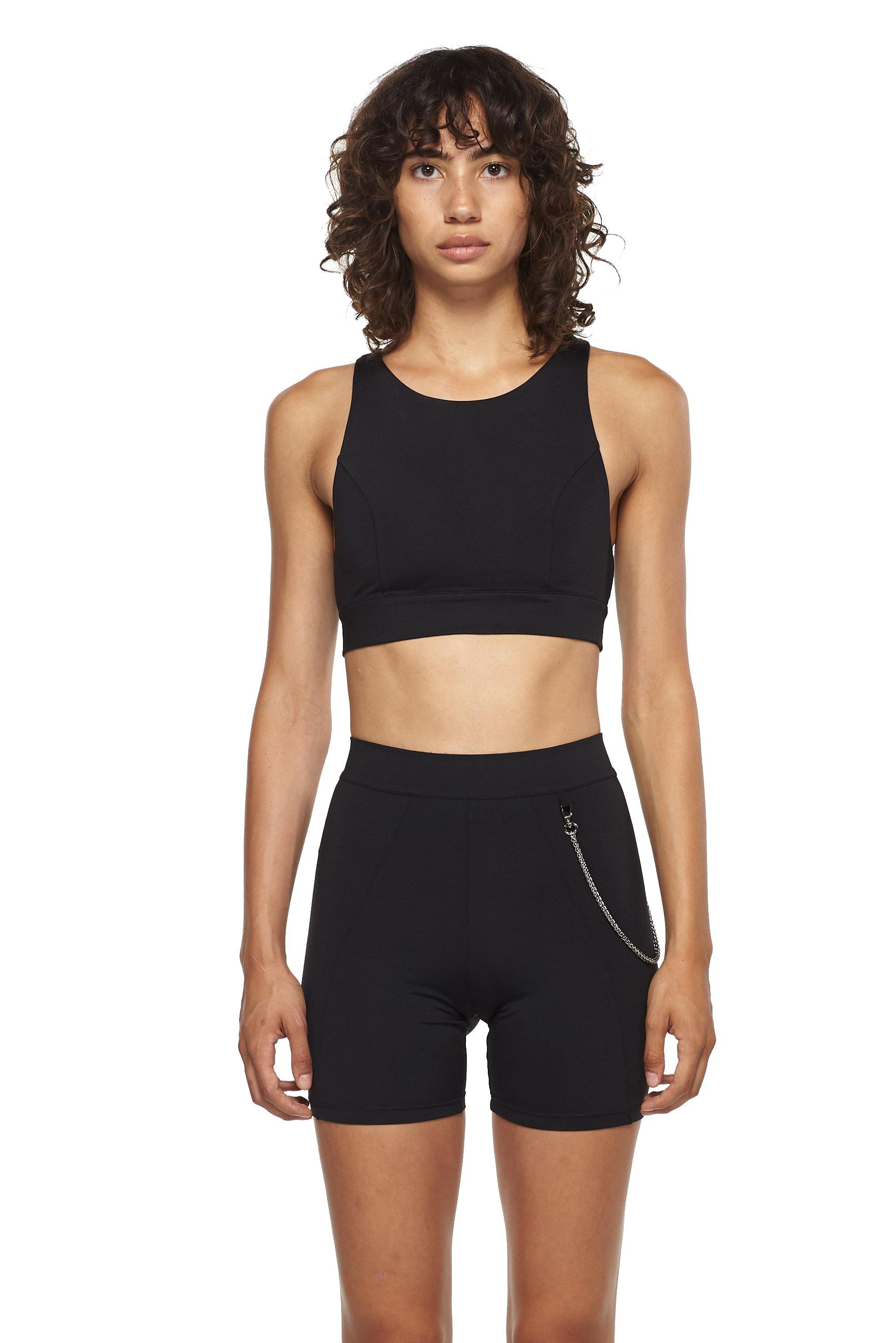 Black Sports Bra with Mesh - New York Pilates