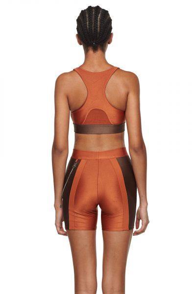 Copper Chocolate Sports Bra with Mesh - New York Pilates