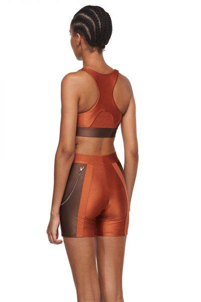 Copper Chocolate Sports Bra with Mesh - New York Pilates