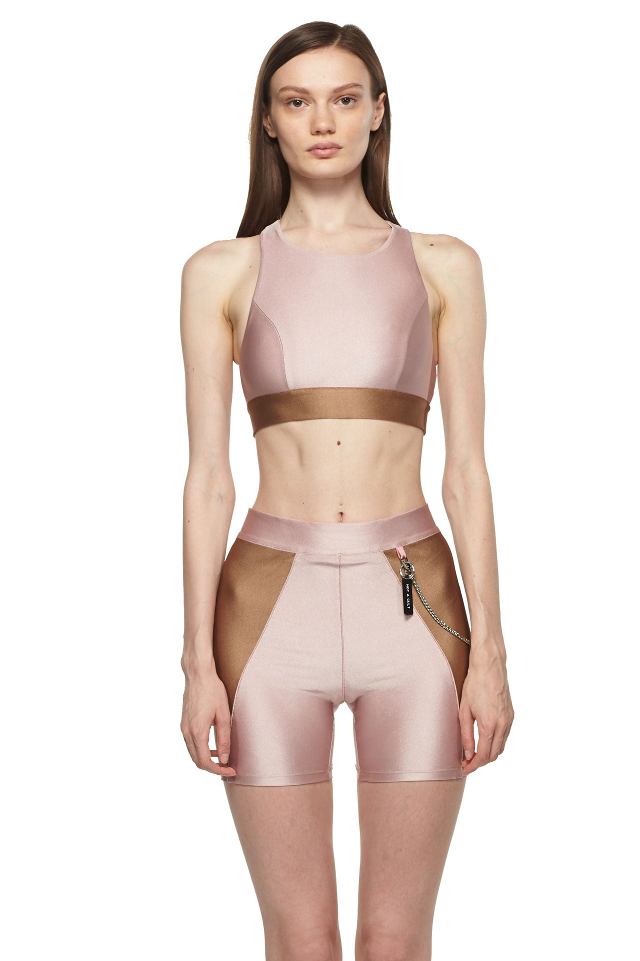 Rose Sable Sports Bra with Mesh - New York Pilates