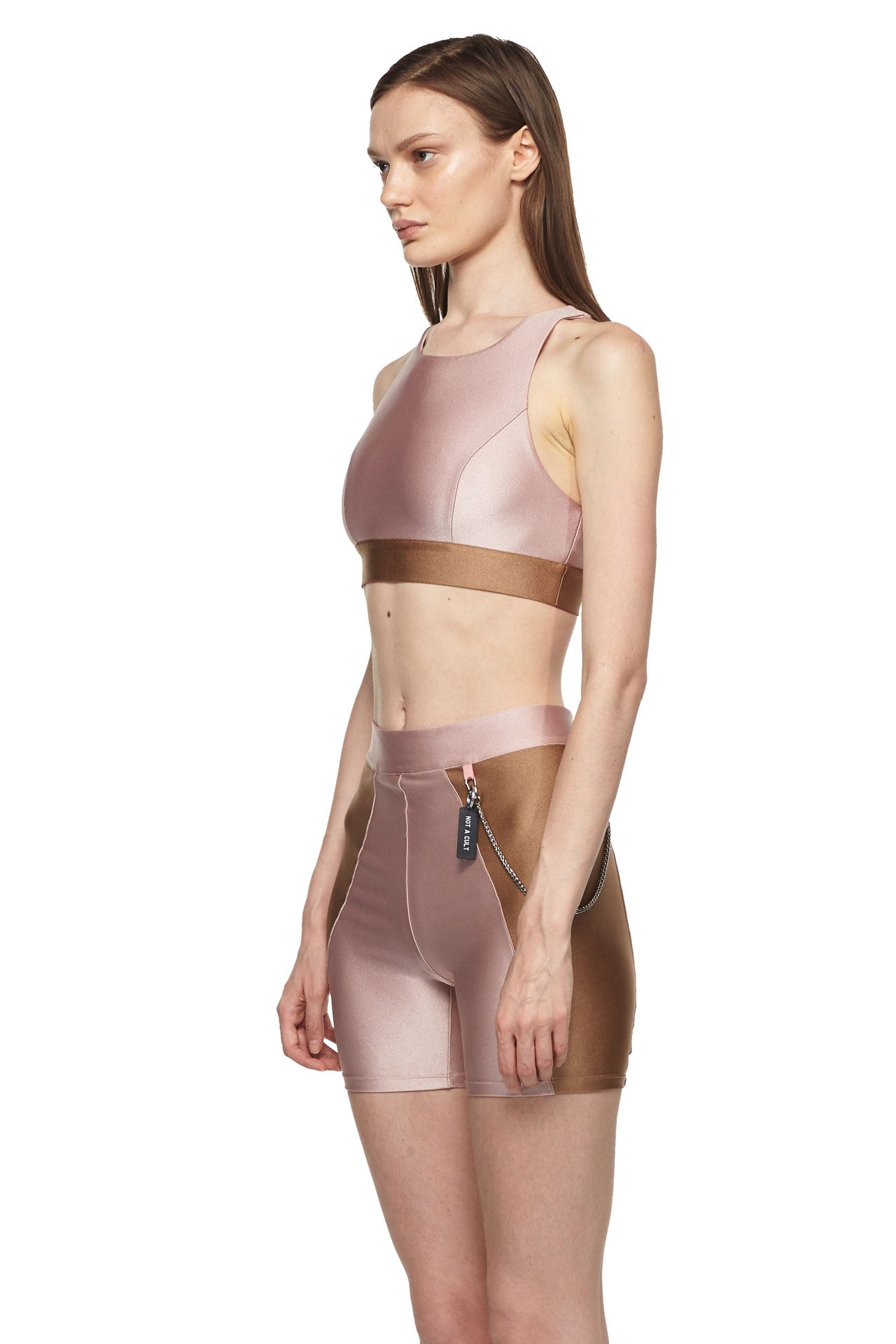 Rose Sable Sports Bra with Mesh - New York Pilates