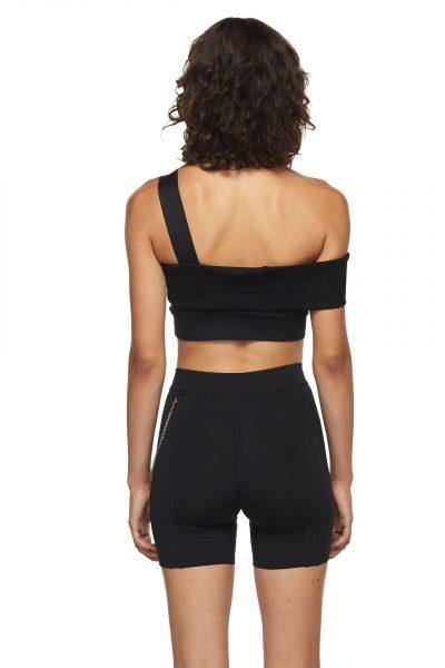 Black Sports Bra with One Strap - New York Pilates