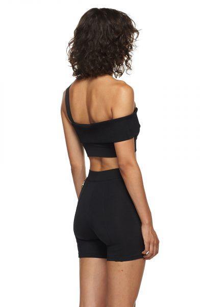 Black Sports Bra with One Strap - New York Pilates