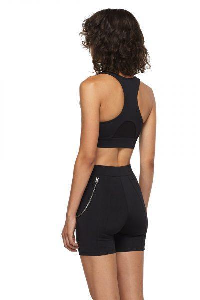 Black Sports Bra with Mesh - New York Pilates
