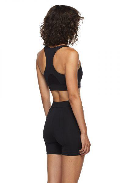 Black Sports Bra with Mesh - New York Pilates