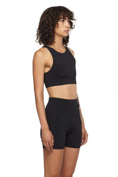 Black Sports Bra with Mesh - New York Pilates