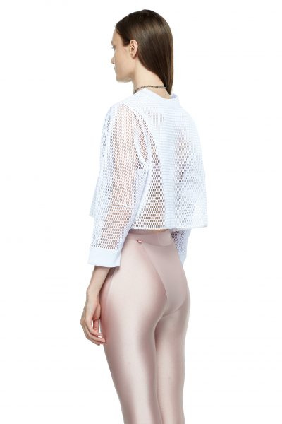 White Cropped Mesh Sweatshirt - New York Pilates