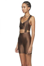 Load image into Gallery viewer, Chocolate Shorts with Suspenders - New York Pilates
