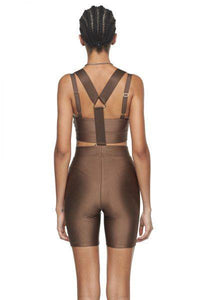 Chocolate Shorts with Suspenders - New York Pilates