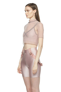 Rose Cropped Fitted Mesh Top - New York Pilates