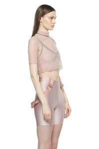 Rose Cropped Fitted Mesh Top - New York Pilates