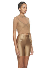 Load image into Gallery viewer, Sable Cropped Fitted Mesh Top - New York Pilates
