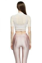 Load image into Gallery viewer, Off White Cropped Fitted Mesh Top - New York Pilates

