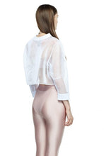 Load image into Gallery viewer, White Cropped Mesh Sweatshirt - New York Pilates

