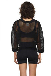 Black Cropped Mesh Sweatshirt - New York Pilates