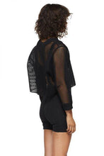 Load image into Gallery viewer, Black Cropped Mesh Sweatshirt - New York Pilates
