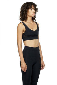 Black Sports Bra with Low Back and Corset - New York Pilates