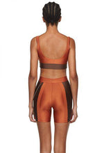 Load image into Gallery viewer, Copper Chocolate Sports Bra with Low Back and Corset - New York Pilates
