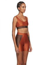 Load image into Gallery viewer, Copper Chocolate Sports Bra with Low Back and Corset - New York Pilates
