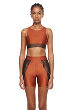 Load image into Gallery viewer, Copper Chocolate Sports Bra with Mesh - New York Pilates
