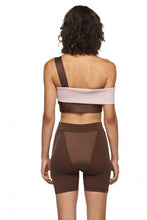 Load image into Gallery viewer, Rose Chocolate Sports Bra with One Strap - New York Pilates
