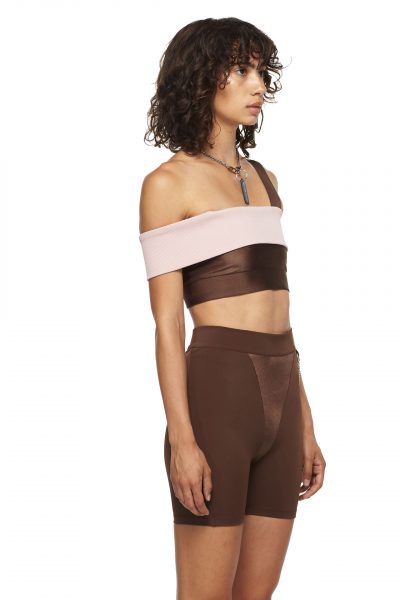 Rose Chocolate Sports Bra with One Strap - New York Pilates
